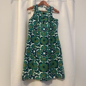 Ann Taylor Teal and Green Floral Medallion Mini Dress
